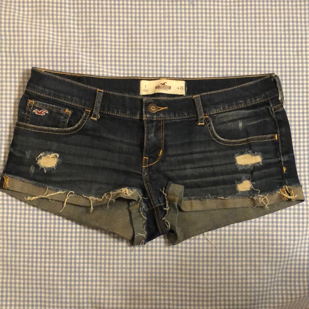 Hollister Jean Denim Cut Off Shorts Junior Size 7